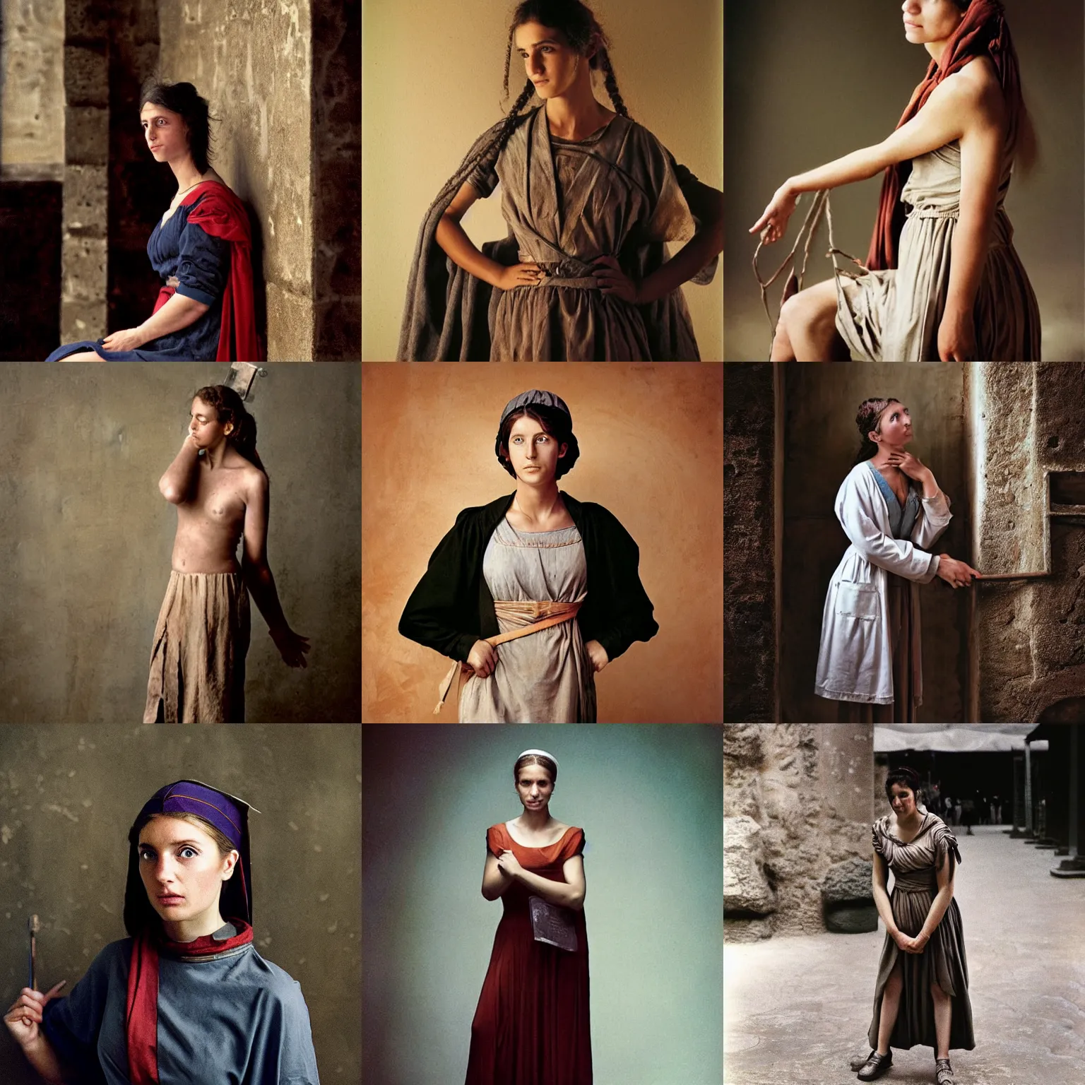 Prompt: A young female Roman doctor, photography by Annie Leibovitz