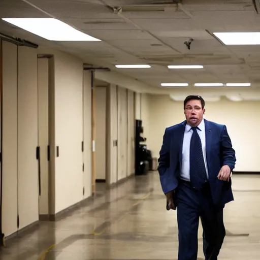 Prompt: Ron Desantis lost in the backrooms, photo, alone, liminal, dismal
