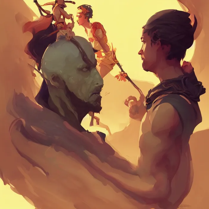 Prompt: beheading of a king, in the style of artgerm, charlie bowater, sam guay, atey ghailan and mike mignola, vibrant colors and hard shadows and strong rim light, plain background, comic cover art, trending on artstation