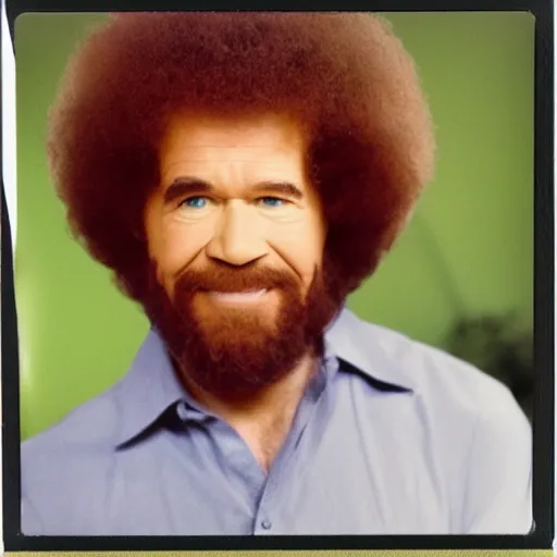 old polaroid photo of first contact with the bob ross | Stable ...