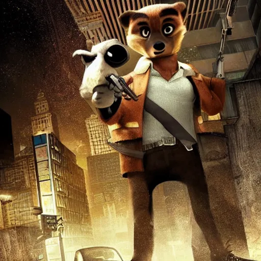 Image similar to max payne 4 set in zootopia