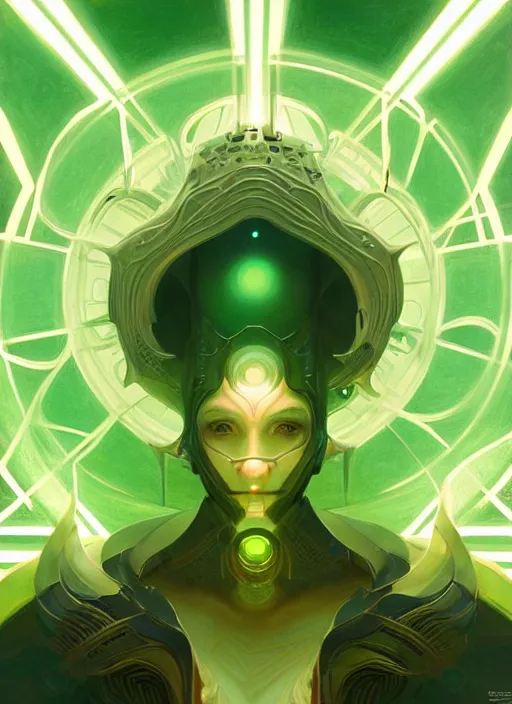 Image similar to symmetry!! green lanturn, sci - fi, global illumination!! intricate, elegant, highly detailed, digital painting, artstation, concept art, smooth, sharp focus, illustration, art by artgerm and greg rutkowski and alphonse mucha