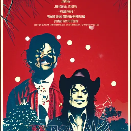 Image similar to a tycho iso 5 0 poster design for michael jackson and willie nelson's christmas special