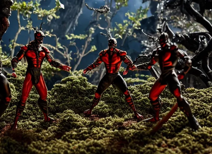 Prompt: ants in mortal kombat. Highly detailed 8k. Intricate. Sony a7r iv 55mm. Award winning photography.