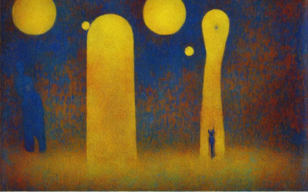 Image similar to surreal movie still from the triplets of belleville, award winning oil painting by odilon redon, chromatic iridescence