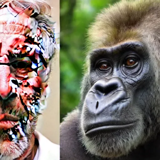 Image similar to harambe!! with Jeffrey! Epstein’s face!