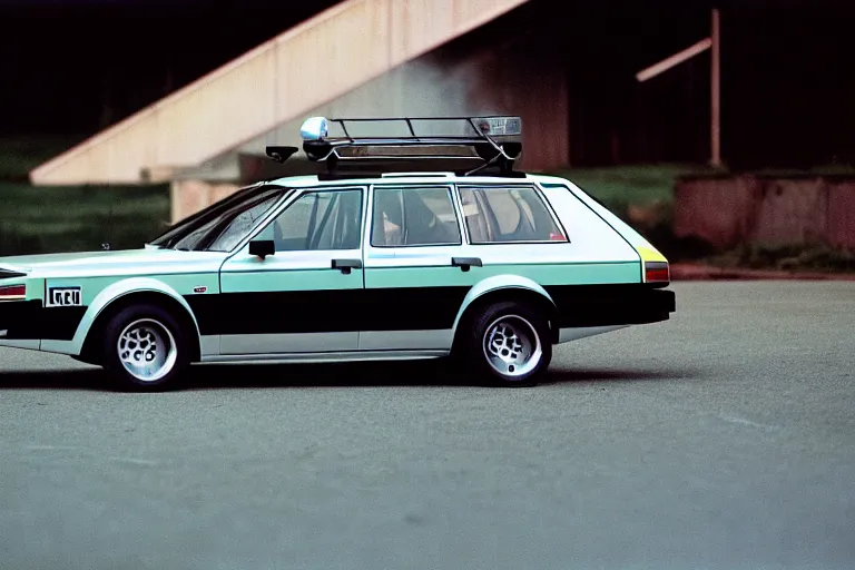 Prompt: designed by giorgetto giugiaro touring race car 1 9 7 9 ford fairmont wagon estate, ektachrome photograph, volumetric lighting, f 8 aperture, cinematic eastman 5 3 8 4 film