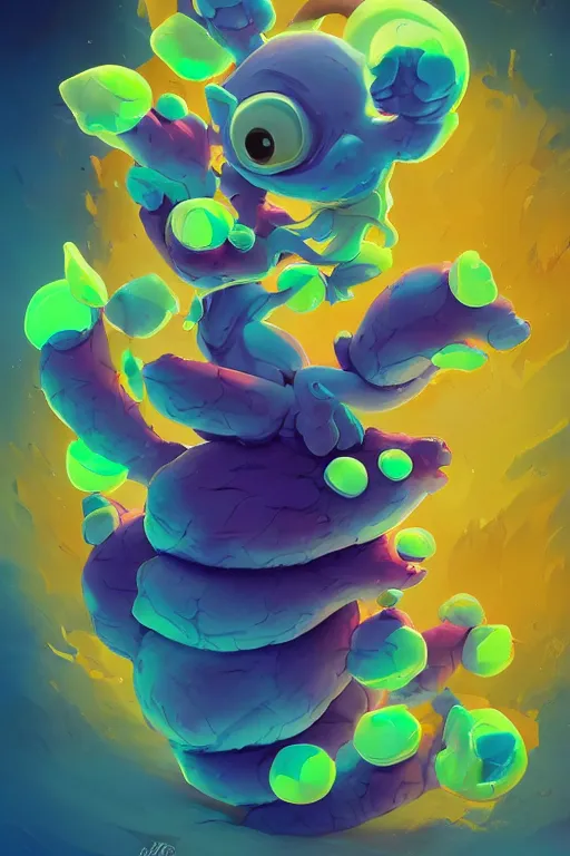 Image similar to smurf ghost creature animal sushi cristal very big eye roots cactus elemental flush of force nature micro world fluo fishscale, behance hd by jesper ejsing, by rhads, makoto shinkai and lois van baarle, ilya kuvshinov, rossdraws radiating a glowing aura global illumination ray tracing hdr