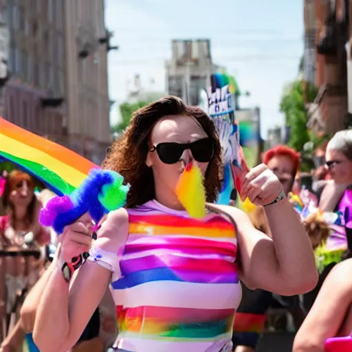 Image similar to cat at a pride parade