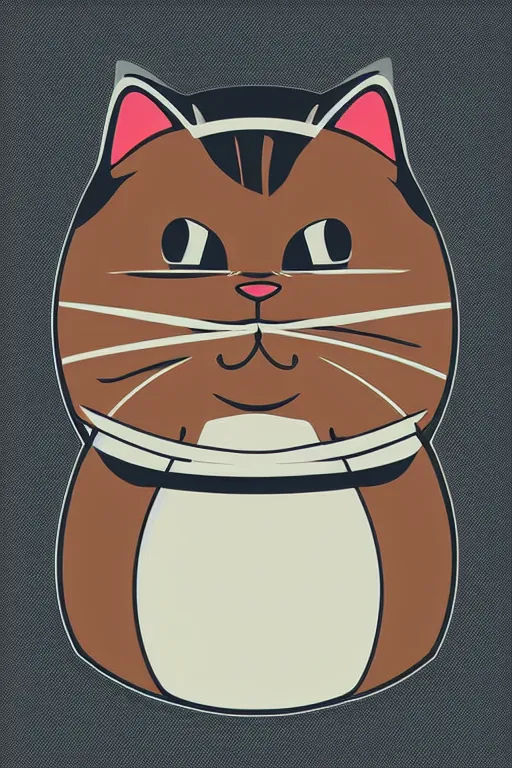 Image similar to Portrait of a cat that is a sumo wrestler, sticker, colorful, illustration, highly detailed, simple, smooth and clean vector curves, no jagged lines, vector art, smooth