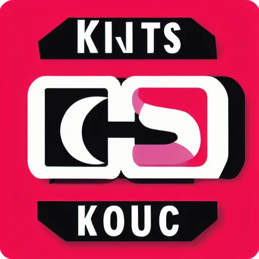 Image similar to kcs logo, minimalistic icon in black, red, and purple