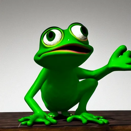 Image similar to Pepe the Frog rendered in unreal engine