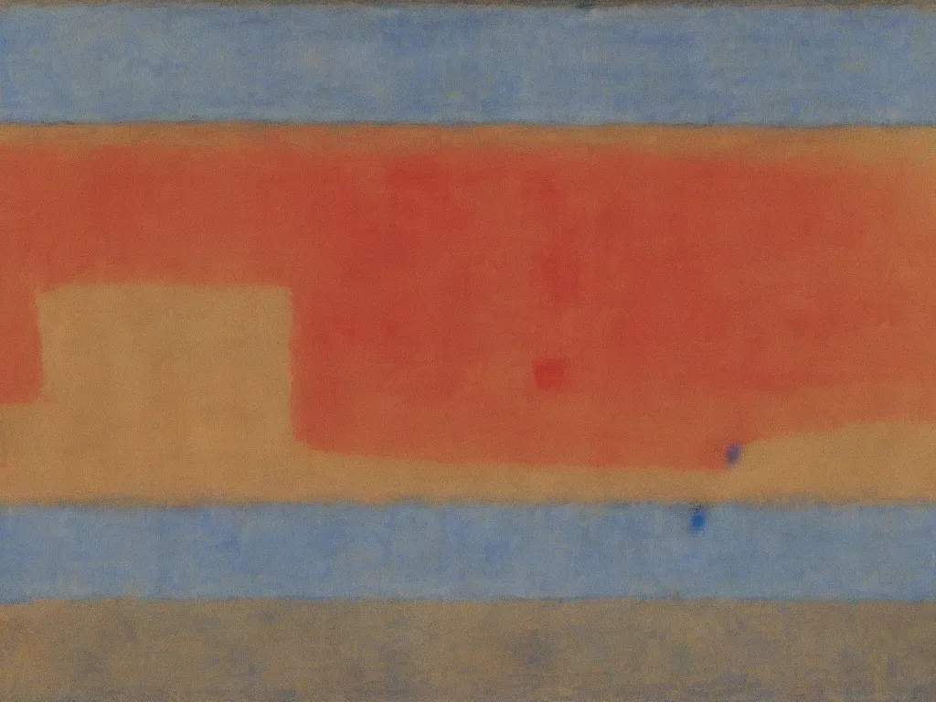 Prompt: moses separating the red sea. painting by mark rothko, paul klee