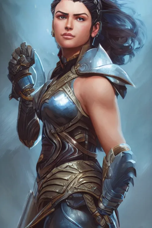 Image similar to amazon valkyrie athena, d & d, fantasy, portrait, highly detailed, headshot, digital painting, trending on artstation, concept art, sharp focus, illustration, art by artgerm and greg rutkowski and magali villeneuve