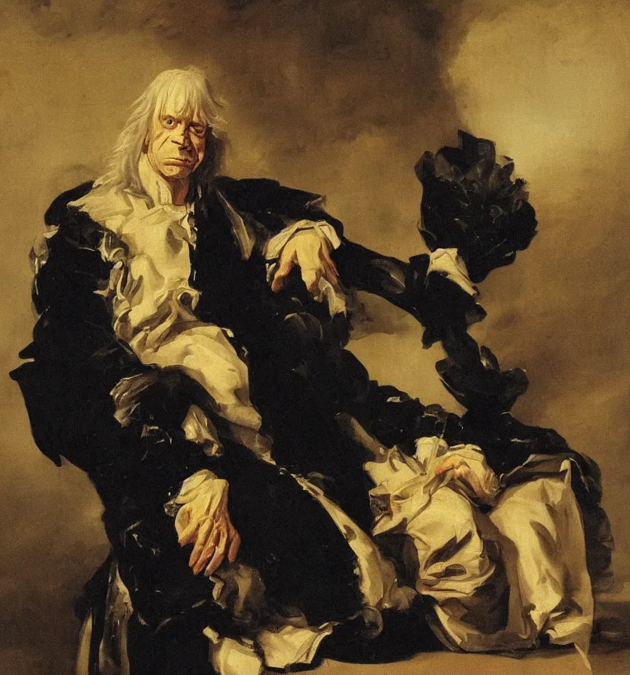 Image similar to A portraiture of Klaus Kinski painted by Hyacinthe Rigaud