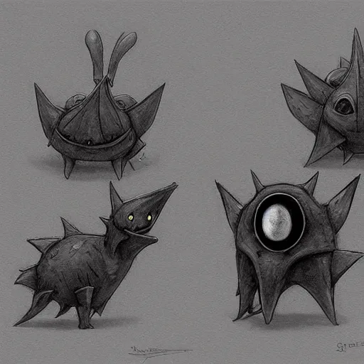 Image similar to daedric pokemon by shaun tan, style of john kenn mortensen