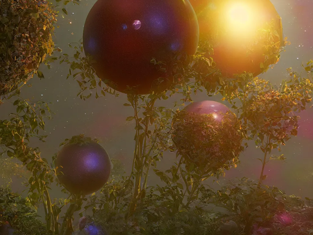 Image similar to 3 d render, sunlight study, the universe is a spheroid region 7 0 5 meters in diameter, art nouveau, by rachel ruysch and ( ( ( ( ( lisa frank ) ) ) ) ), 8 k, sharp focus, octane render