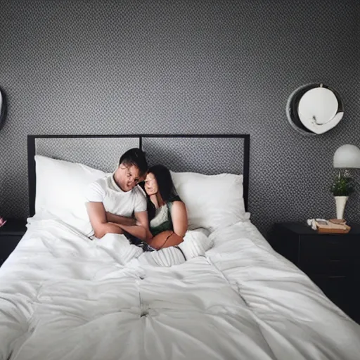 Image similar to iphone photo of couple in bedroom