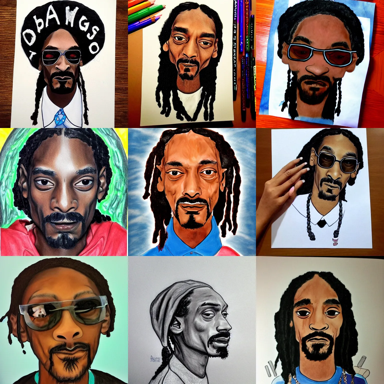 Prompt: my child drew snoop dogg, 5 years old