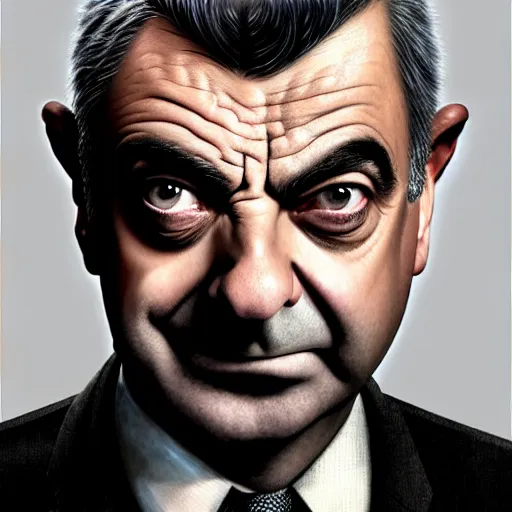 Image similar to hyperrealistic mixed media high resolution painting of (Rowan Atkinson) disguised as !!Batman!!, stunning 3d render inspired art by Jamie Salmon and István Sándorfi and Greg Rutkowski, perfect facial symmetry, dim volumetric lighting, 8k octane beautifully detailed render, full body shot, post-processing, extremely hyper-detailed, intricate, epic composition, highly detailed attributes, highly detailed atmosphere, cinematic lighting, masterpiece, trending on artstation, very very detailed, masterpiece, stunning, flawless completion, lifelike texture, perfection,