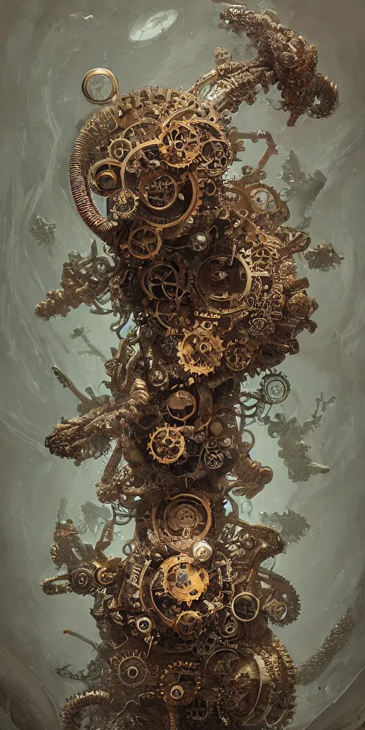 Image similar to 3d steampunk tubeworm, intricate, elegant, highly detailed, digital painting, concept art, smooth, sharp focus, art style from Wang Ke and Greg Rutkowski and Bruce Kaiser and Scott Robertson and Dmitry Mazurkevich and Doruk Erdem and Jon Sibal, small style cue from blade runner and dune