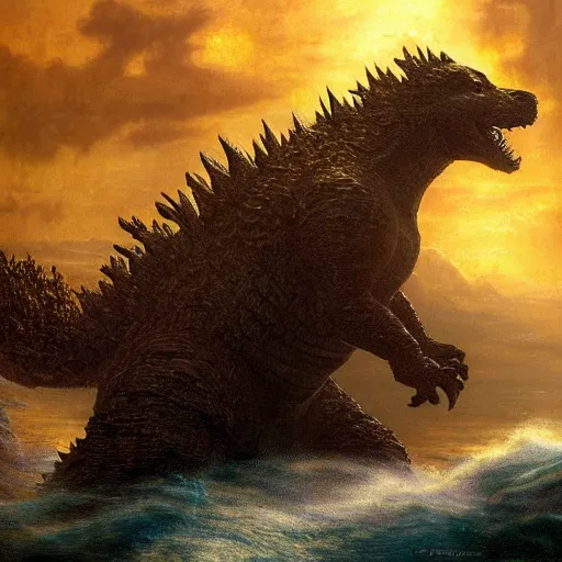 Image similar to godzilla and winnie the pooh are best friends, cinematic composition, epic dramatic lighting, realistic, hyperdetailed, photorealistic, photograph, epic scale by gaston bussiere