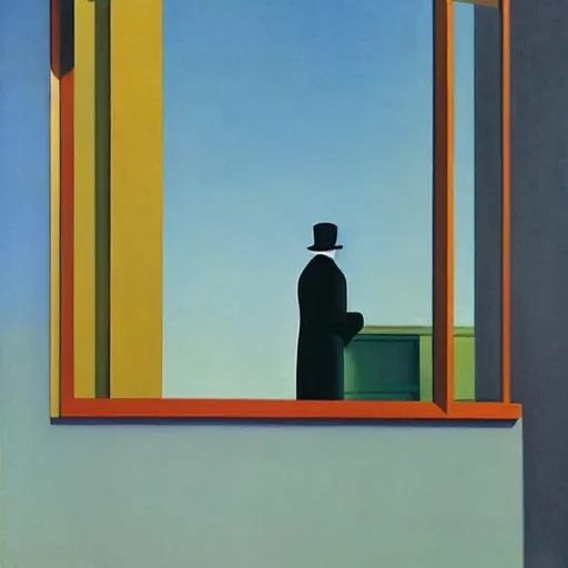 Image similar to Magritte by Edward hopper