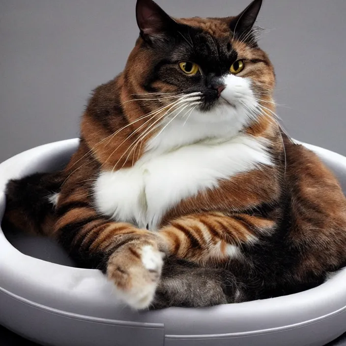 Prompt: shaquille o'neal cat hybrid in a hovercraft, 8 k,