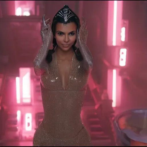 Image similar to victoria justice with kim kardashian body as princess padme in star wars episode 3, 8 k resolution, cinematic lighting, anatomically correct