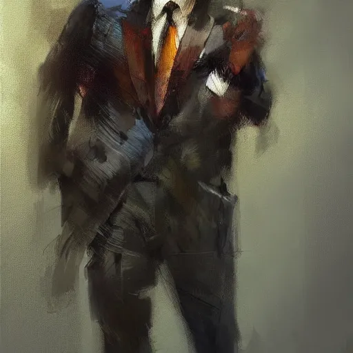 Prompt: A realistic hyperdetailed multi-colored digital oil full body portrait painting of a cat in a suit in the style of Guy Denning, Ruan Jia, and Craig Mullins. Trending on ArtStation and DeviantArt. CGSociety Digital art.