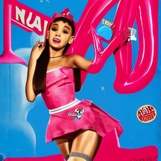 Image similar to Ariana Grande as Nuka Cola girl poster