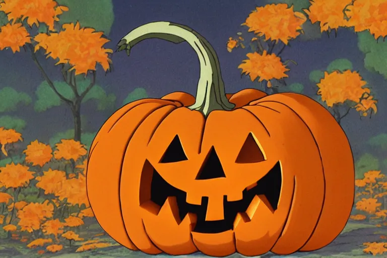 Image similar to jack o lantern, studio ghibli