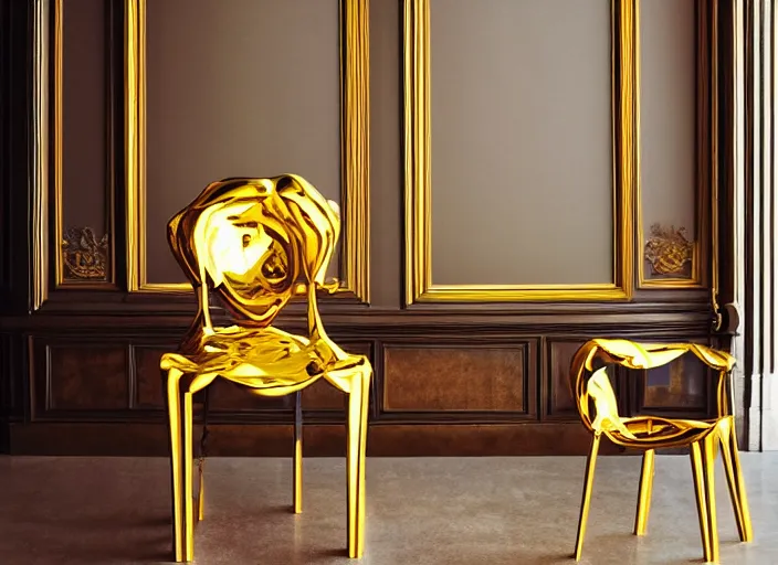 Image similar to a chair designed by jeff koons, interior design magazine photography
