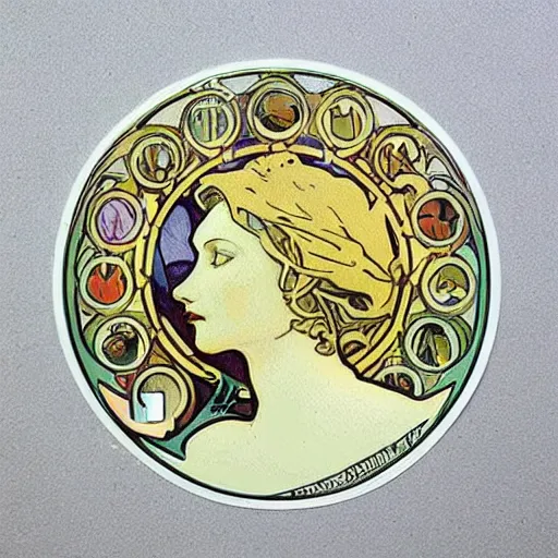 Prompt: Sticker of a ecosystem in a bottle , elegant art nouveau style, Alphonse Mucha, james gurney