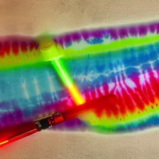 Image similar to a tie dye light saber, photography