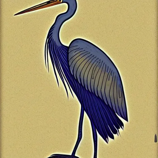 Prompt: heron, bennu, egyptian art, ghibli style, high quality, very detailed, intricate, wow, amazing, trending in artstation, syntetic style