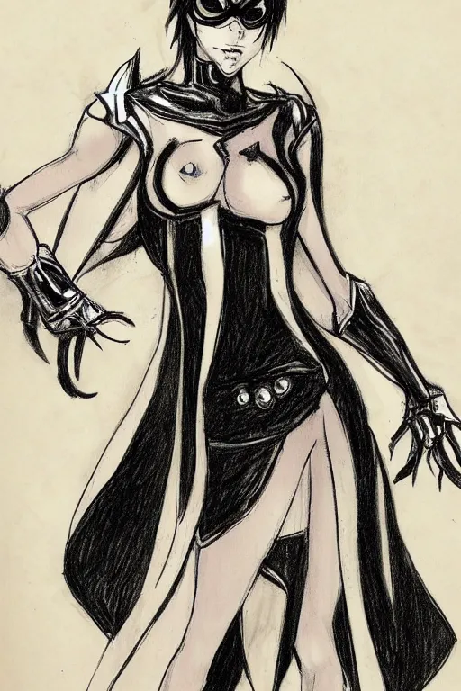 Image similar to Sketch of fully clothed Bayonetta! by Da Vinci