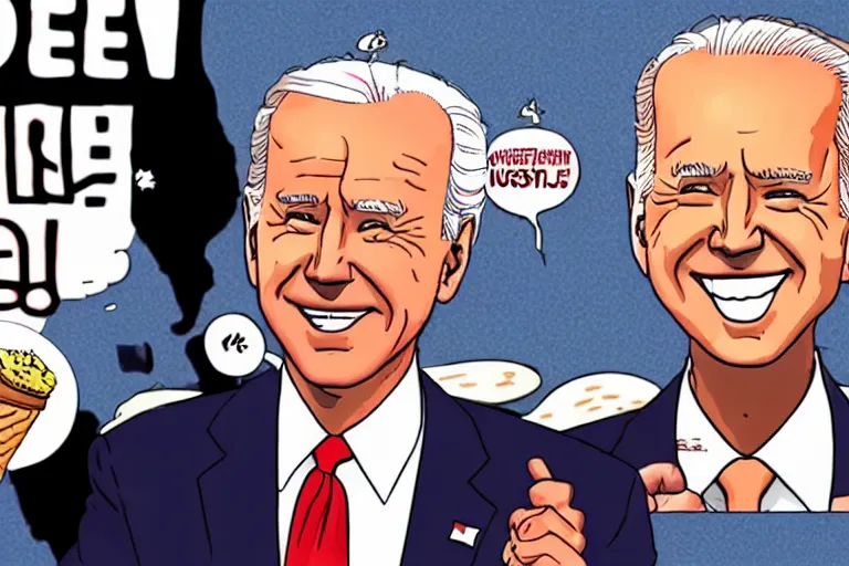 Image similar to Joe Biden loves ice cream, melts people, Junji Ito