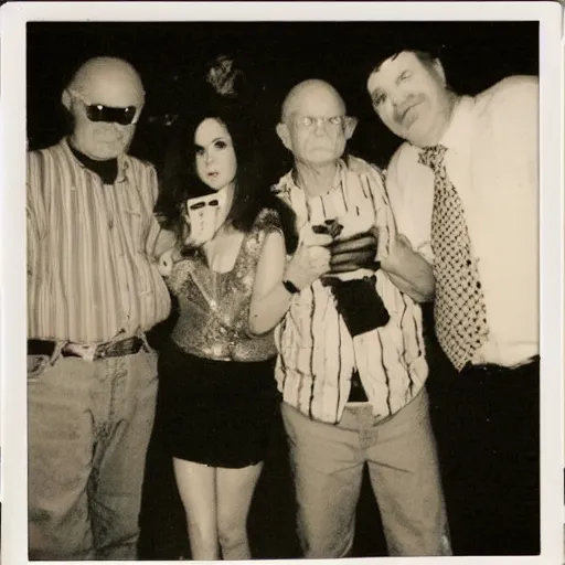 Image similar to found polaroid photo of trash humpers in las vegas