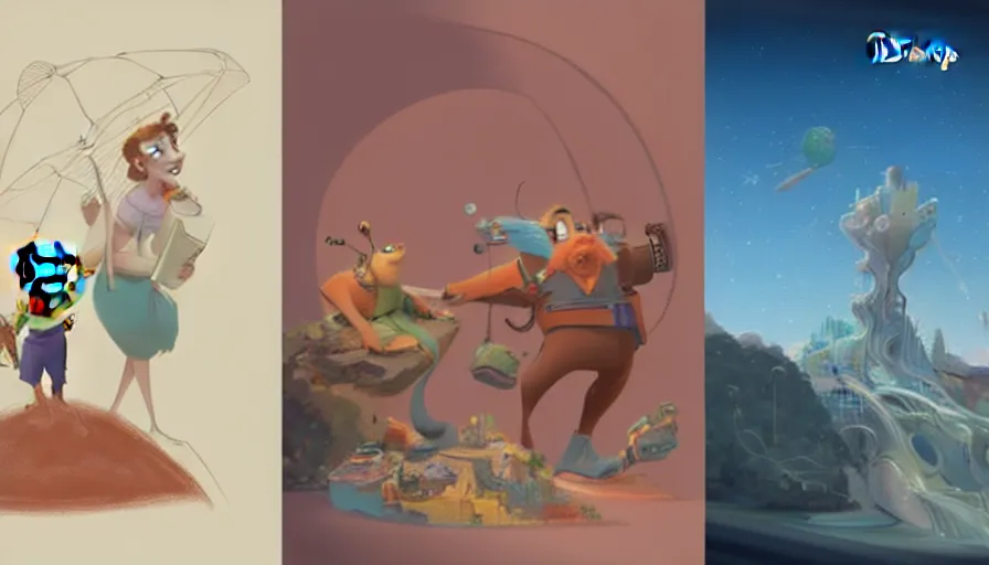 Image similar to the two complementary forces that make up all aspects and phenomena of life, by Disney Concept Artists