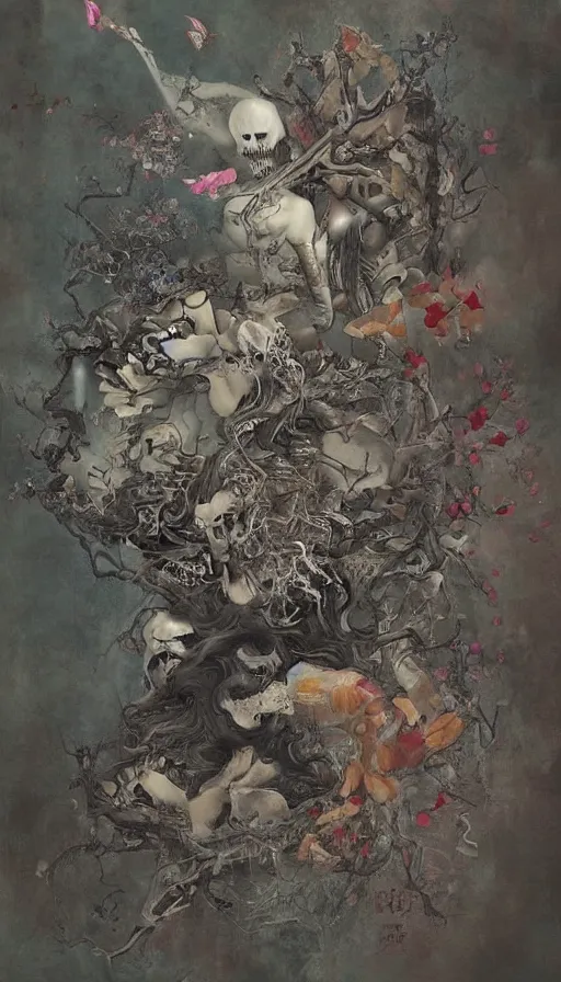 Image similar to life and death mixing together, by qian xuan