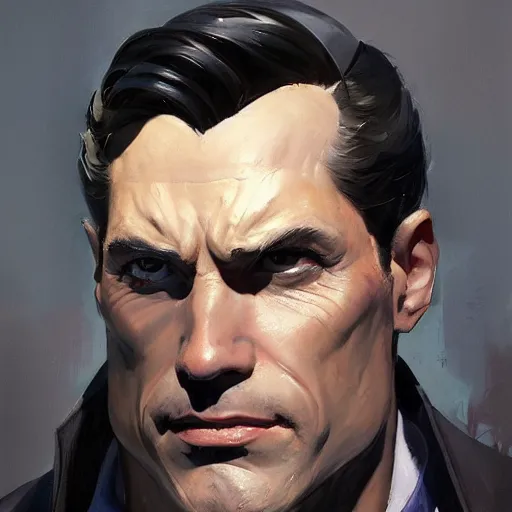 Image similar to greg manchess portrait painting of fully armored bruce wayne aka batman as overwatch character, medium shot, asymmetrical, profile picture, organic painting, sunny day, matte painting, bold shapes, hard edges, street art, trending on artstation, by huang guangjian and gil elvgren and sachin teng