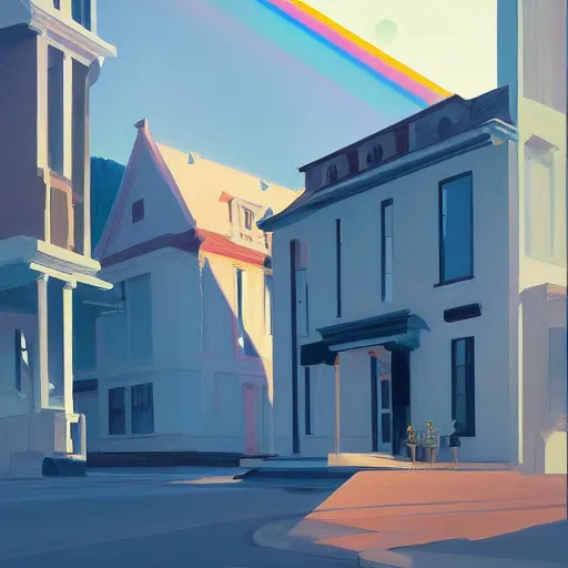 Prompt: 🌈 🛰 by atey ghailan and edward hopper bautiful color