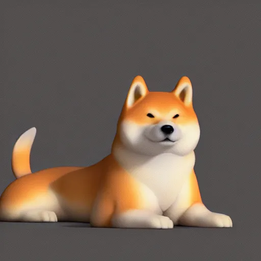 Prompt: A delicious steamed bun in the shape of a shiba inu. Studio lighting, octane render, high resolution, high quality, dark background