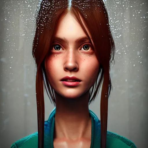 Image similar to cartoon portrait made out of rain, realistic, highly detailed, neon, rendered in octane, unreal engine, beautiful, trending on artstation, emotional