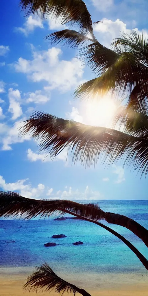 Aruba iconic beautiful sun rays smartphone photo | Stable Diffusion ...