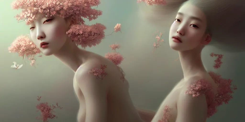 Image similar to breathtaking delicate detailed concept art painting creature, by hsiao - ron cheng, bizarre compositions, exquisite detail, pastel colors, 8 k