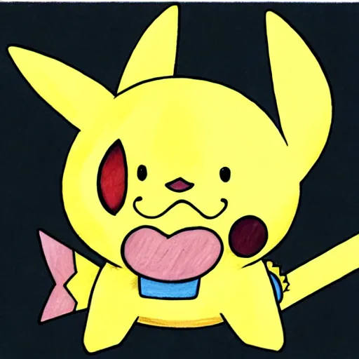 Image similar to Pichu Pokemon anime wearing a straw hat by Ken Sugimori