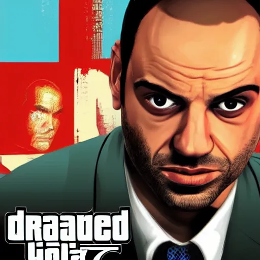 Image similar to Michael Mando aka Nacho Varga from Better Call Saul as a GTA character portrait, Grand Theft Auto, GTA cover art