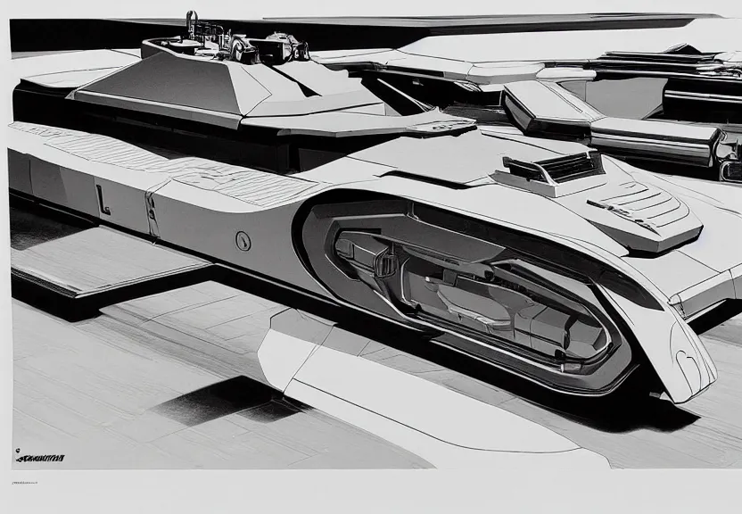 Prompt: isometric view of a futuristic Ferrari tank by syd mead